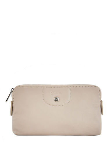 Longchamp Le pliage cuir Clutch Beige
