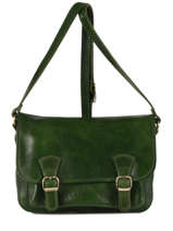 Sac Bandoulire Tempo Cuir Milano Vert tempo TE18063