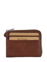 Portemonnee Leder Katana Bruin tampon 253042