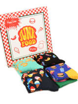Cadeaukoffer Junk Food Happy socks Zwart pack XFOD09