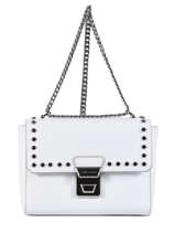 Sac Bandoulire Gena Rock Studs Cuir Lancaster Blanc gena rock studs 571-44