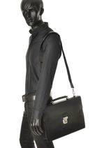 Aktetas Crosta 1 Compartiment Leder Etrier Zwart crosta ECRO03-vue-porte