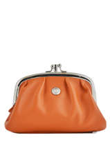 Porte-monnaie Cuir Hexagona Orange coconut E77270