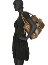 Sac Le Dandy A4 Cuir Paul marius Rose vintage S-vue-porte