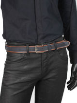 Ceinture Homme Ajustable Jean Petit prix cuir Marron belt jeans 3709-35-vue-porte