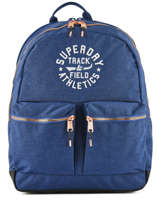 Sac  Dos 2 Compartiments Superdry Bleu backpack woomen G91109MT