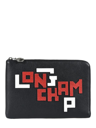 Longchamp Le pliage cuir lgp Clutch Zwart