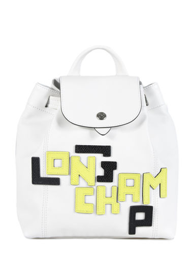 Longchamp Le pliage cuir lgp Sac � dos Blanc