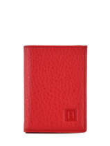 Porte-cartes Cuir Hexagona Rouge toucher 627606
