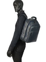 Sac  Dos Business 3 Compartiments Etrier Bleu foulonne EFOU04-vue-porte