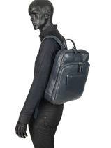 Sac  Dos Business Foulonn 2 Compartiments Etrier Bleu foulonne EFOU03-vue-porte