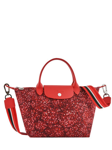 Longchamp Le pliage fleurs Sac port� main Rouge
