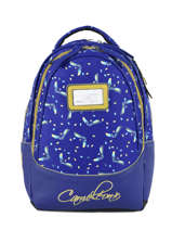 Sac  Dos Enfant 2 Compartiments Cameleon Bleu retro RET-SD31