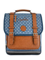 Sac  Dos Enfant 2 Compartiments Cameleon Bleu vintage fantasy SD38