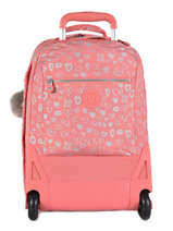 Rugzak Op Wieltjes 2 Compartimenten + Pc 15'' Kipling Roze back to school I4468