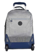 Sac  Dos  Roulettes 2 Compartiments + Pc 15'' Kipling Gris back to school I4468