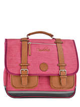Boekentas Kind 3 Compartimenten Cameleon Roze vintage chine VIN-CA41