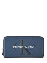 Portefeuille Calvin klein jeans Bleu sculpted monogramme K605547