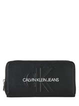 Portefeuille Calvin klein jeans Noir sculpted monogramme K605547