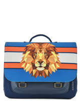 Boekentas Midi 2 Compartimenten Jeune premier Blauw canvas ITD19