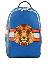 Rugzak James 2 Compartimenten Jeune premier Blauw canvas JA019