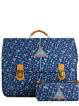 Cartable 2 Compartiments Avec Trousse Assortie Poids plume Bleu liberty LIB1941