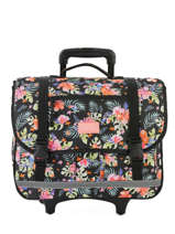 Cartable  Roulettes 2 Compartiments Rip curl Noir toucan flora LBPQA4