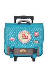 Cartable  Roulettes 2 Compartiments Pol fox Bleu fille F-TRCA38