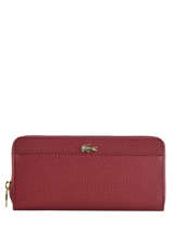 Portefeuille Cuir Lacoste Rouge chantaco NF2739CE