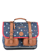 Boekentas 2 Compartimenten Cameleon Blauw vintage fantasy PBVGCA38
