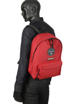 Sac  Dos 1 Compartiment Napapijri Rouge geographic NOYGOS-vue-porte