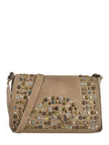 Sac Bandoulire Studs Cuir Basilic pepper Beige studs BSTU06