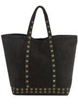 Le Cabas Moyen+ Cuir Nubuck Oeillets Vanessa bruno Noir cabas cuir 22V40414