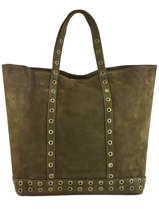 Le Cabas Moyen+ Cuir Nubuck Oeillets Vanessa bruno Vert cabas cuir 22V40414
