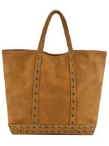 Le Cabas Moyen+ Cuir Nubuck Oeillets Vanessa bruno Marron cabas cuir 22V40414