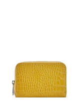 Porte-monnaie Croco Cuir Milano Jaune croco CR19043