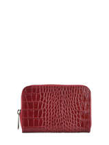 Portemonnee Croco Leder Milano Rood croco CR19043