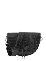 Sac Bandoulire Croco Cuir Milano Noir croco CR19062