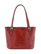 Sac Shopping Croco Cuir Milano Rouge croco CR15013