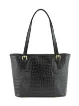 Sac Shopping Croco Cuir Milano Noir croco CR15013