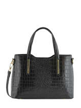 Handtas Croco Leder Milano Zwart croco CR15116