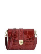 Sac Bandoulire Croco Cuir Milano Rouge croco CR19062