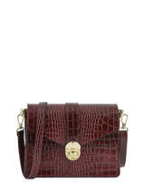 Sac Bandoulire Croco Cuir Milano Rouge croco CR19062