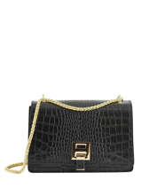 Sac Bandoulire Croco Cuir Milano Noir croco CR18061