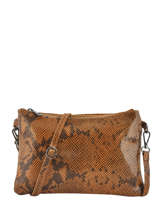 Cross Body Tas Python Leder Milano Bruin pittone PI19062