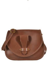 Sac Besace Margaux Cuir Nat et nin Marron vegetal MARGAUX