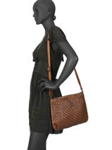 Sac Bandouli�re Heritage Cuir Biba Marron heritage KA2-vue-porte
