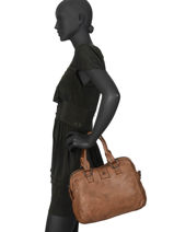 Sac Port Main Heritage Cuir Biba Orange heritage BT1-vue-porte
