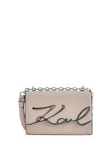 Sac Bandouli�re K Signature Mini Cuir Karl lagerfeld Rose k signature 96KW3029