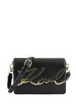 Cross Body Tas K Signature Leder Karl lagerfeld Zwart k signature 81KW3057